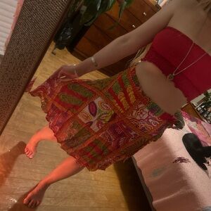 2PC SET Indian wrap skirt Boho Farm Rio Free People Vibes